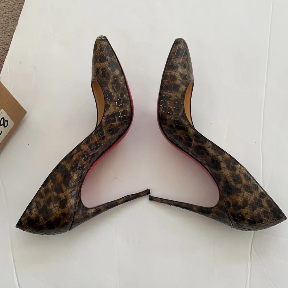 Christian Louboutin Pigalle Follies 100 python leo multi stiletto pumps 40 - Picture 9 of 12